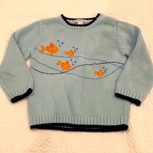 Janie and Jack Knit Fish Sweater